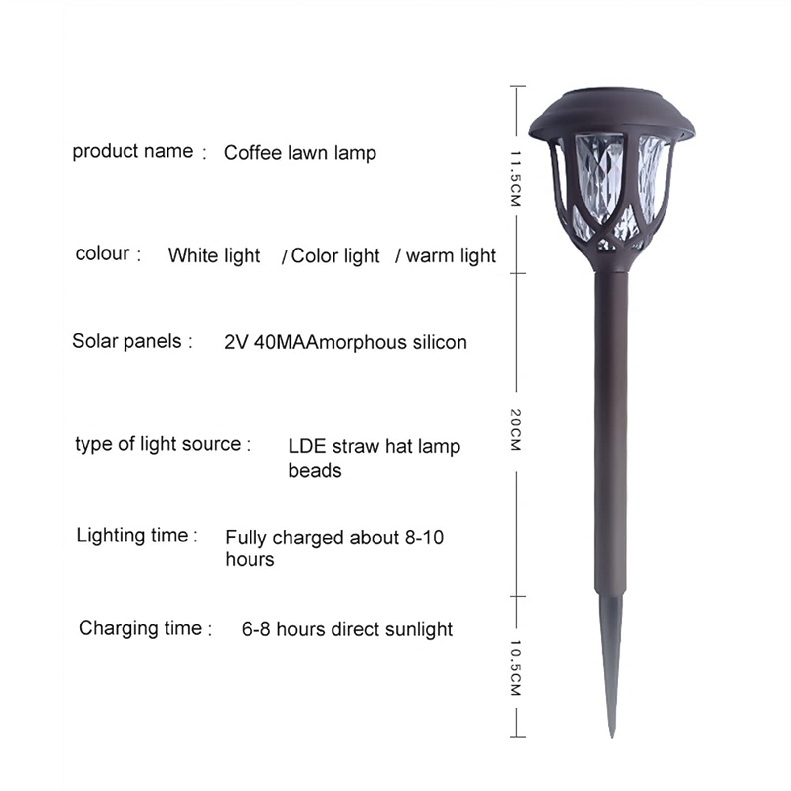 10er-Pack LED-Solar-Wegeleuchten for den Außenbereich, wasserdicht, solarbetrieben, Landschaftsbeleuchtung for den Garten, Hof, Terrasse, Gehweg, Weg Lampen (Color : Cool White)