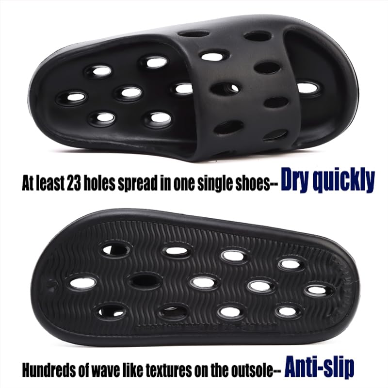FINLEOO Shower Shoes for Women with Drain Holes Quick Drying Pool Slides Lightweight Beach Slide Sandals3
