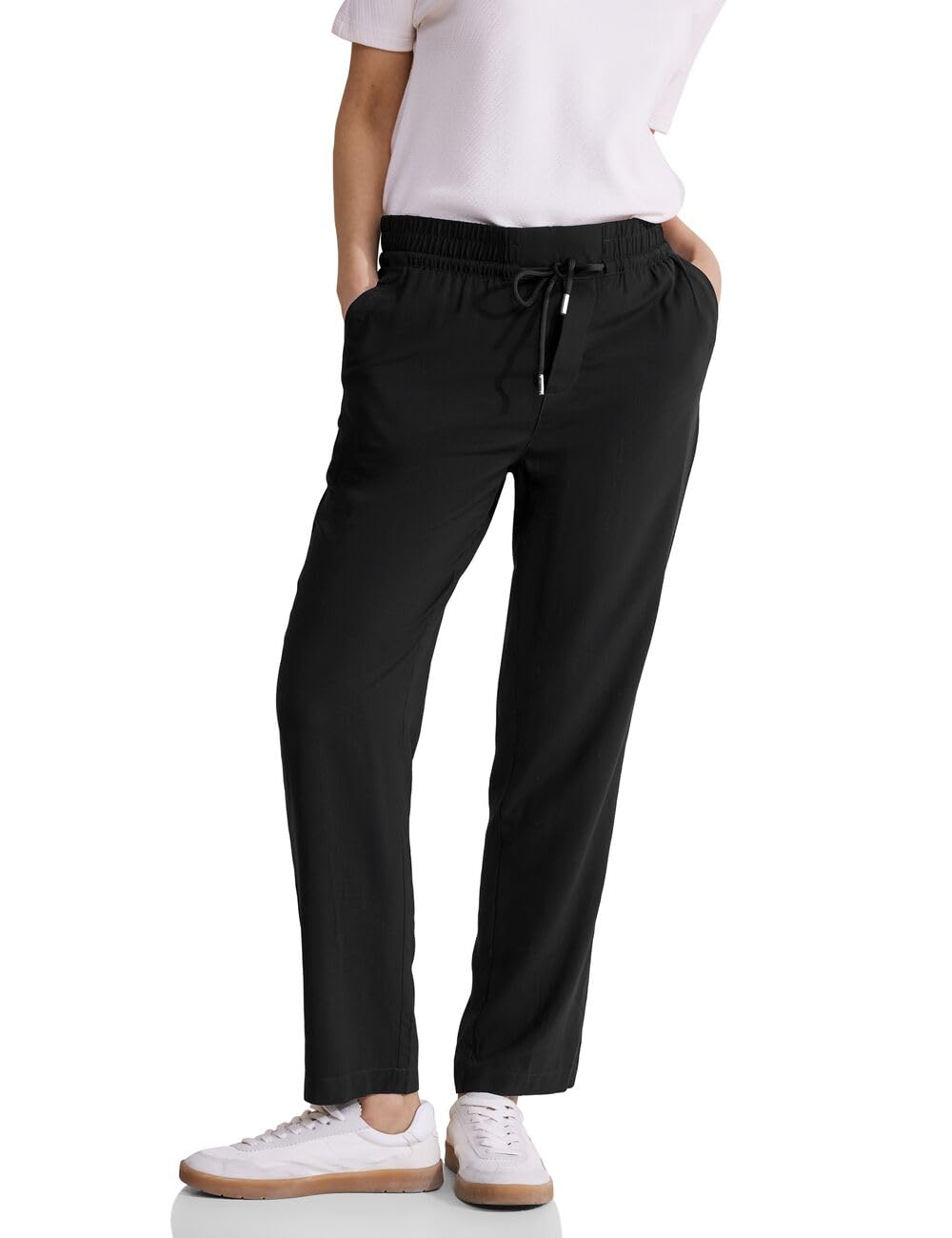 Street One Women's A377201 Viscose Trousers, Black, 40W x 28L