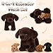 MorisMos 4 stücke Labrador Retriever Plüschtier Set, 40cm riesen Hund Kuscheltier Stofftier XXL Realistisch mit 3 Babys welpen im Bauch, Plüschhund Weihnachten Geschenk für Kinder Baby