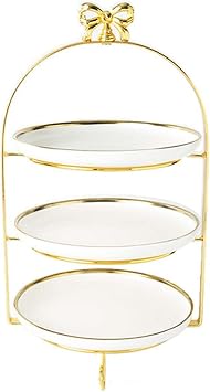 Cake Stand Cake Snack Stand Dessert Display Stand Fashion Table Fruit Plate Double-layer Three-tier Cake Stand Light Luxury Dessert Display Stand Dessert Stand Color White, Size L