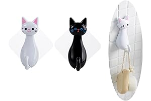 Animalistic Hook Decor: Feline-Themed Adhesive Wall Hooks
