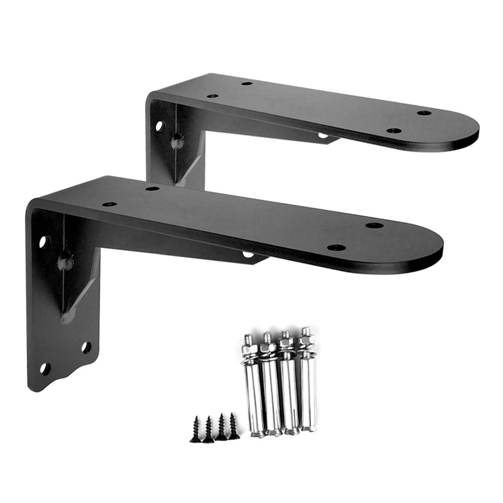 Supports d'étagère Charge Lourde 10/15/20/25/30 cm, étagères flottantes Noires rustiques industrielles, equerre Etagere pour la Maison, Le Garage, la Cuisine, Lot de 2