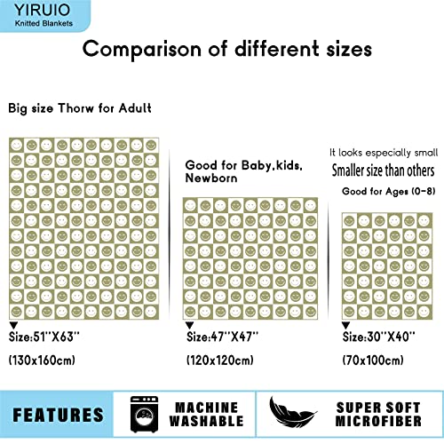 Yiruio Smiley Face Checkerboard Throw Blankets Checkered Reversible Microfiber Super Soft Warm Cozy Fluffy Shaggy Blanket For Home Office Couch Bed Sofa Decor (Matcha Green, 63" L X 51" W) #TOP2