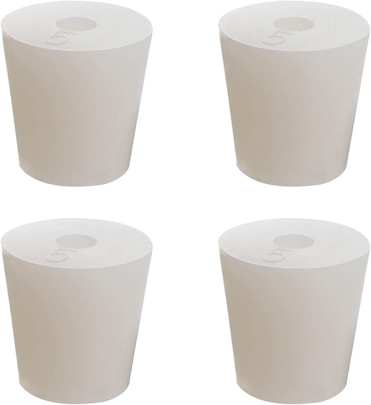 Silicone Stopper, 4 PCS Airlock Stopper, Carboy Airlock Stopper with 8mm Hole, Silicone Plugs for Homebrewing Beer/Kombucha (#5)