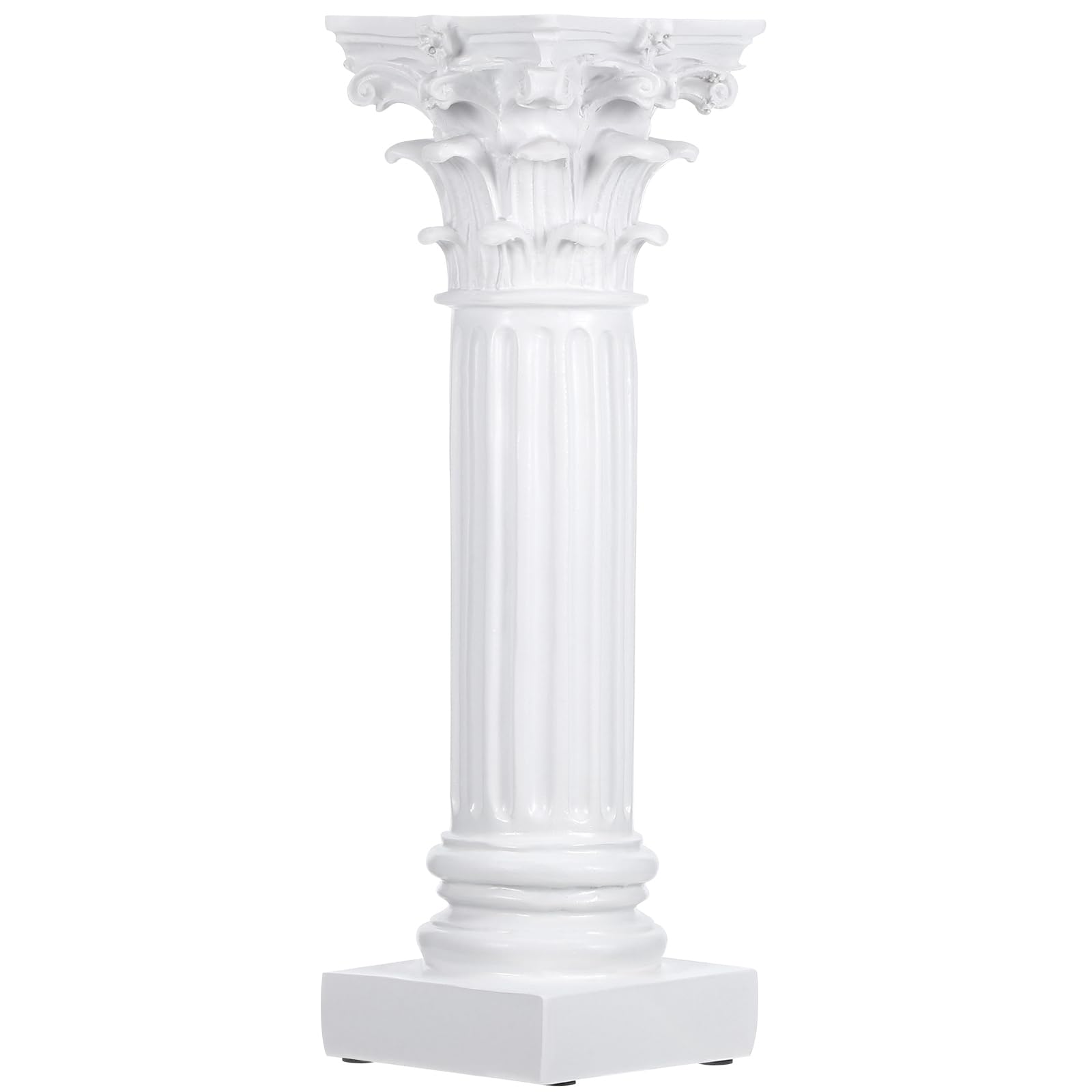 Bougeoir en résine blanche style colonne romaine vintage pour table