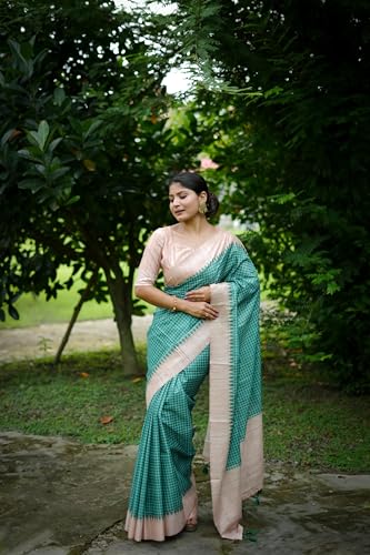 Image of SATIKA VASTRAM Tussar Silk Saree Solid Design Pure Soft Thread Weaving Contrast Border And Rich Pallu With Blouse Piece
