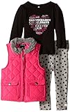 Calvin Klein Baby Girls' Quilted Vest with T-Shirt and Pant