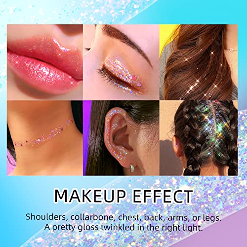 Prreal Body Glitter Gel 50ml, Face Glitters Body Gel Sequins Shimmer Liquid Eyeshadow - Image 4