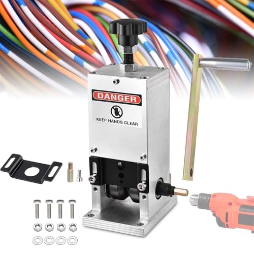Image of Manual Wire Stripping Machine, 1.5-25mm Wire Stripper Machine With Hand Crank Portable, Wire Stripping Tool Aluminum Construction For Scrap Copper Recycling