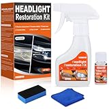 Headlight Restoration Kit Headlight Cleaner Head Light Cleaner Removing Yellowing Oxidized with Headlight Cleaner Coating Agent Sponge Towel (Scratches & Damages Cannot be Repaired)