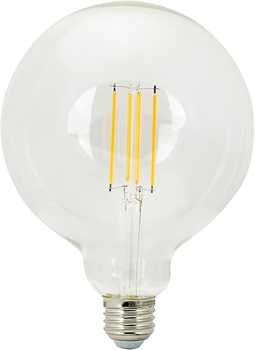 Sunlite 81139 Bombilla LED G40 Edison Globe 81139, 8.5 vatios (100 W = ), base E26 estándar, 800 lúmenes, regulable, vidrio transparente, filamento