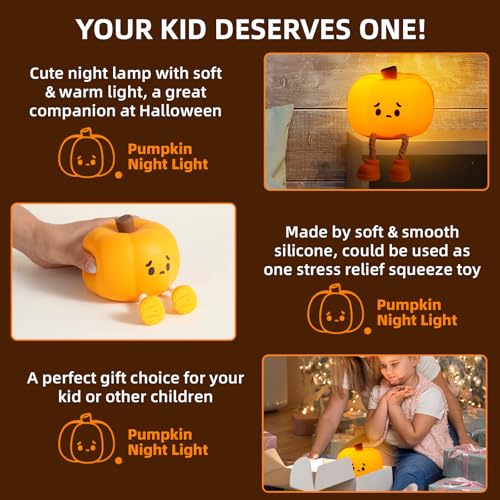 Lámpara de Noche Calabaza de Silicona para Niños miniatura 5
