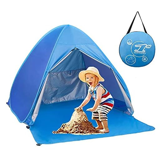 Pop Up Beach Tent Shade Sun Shelter UPF 50+ Canopy Cabana 2-3 Person for Adults Baby Kids Outdoor Activities Camping Fishing Hiking Picnic Touring (Blue)