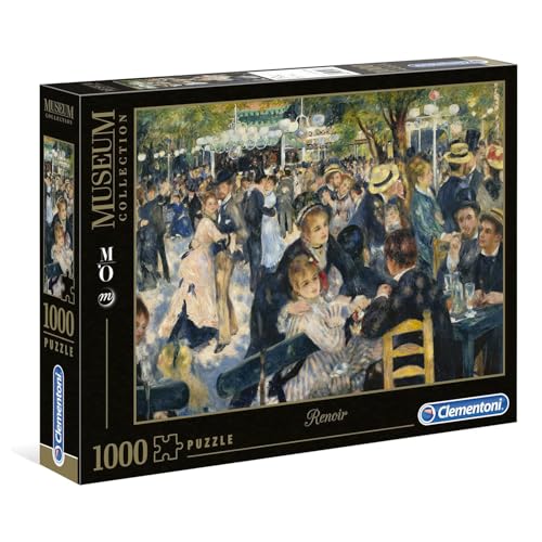 Clementoni - Puzzle pour Adultes 1000 Pièces, HQC Museum - Bal du Moulin De La Galette Fabriqué en Italie, 37091
