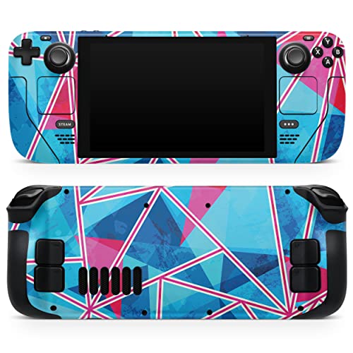 Design Skinz - Compatible with Steam Deck - Skin Decal Protective Scratch-Resistant Removable Vinyl Wrap Cover - Vivid Blue and Pink Sharp Shapes