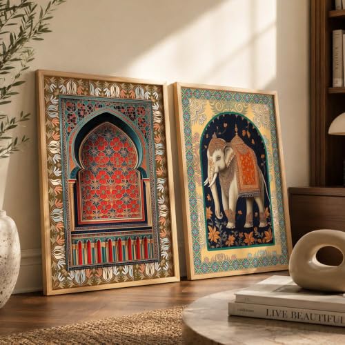 Image of Kotart Traditional Indian Wall Art Paintings for Living Room | Wall Poster With frames | Paintings For Home Decoration | Framed Painting Home Room Bedroom Office Decor | Painting Decoration (Art 4, (35x37 Inch), Framed)