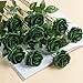 DuHouse 10pcs Fake Roses Artificial Silk Flowers Faux Rose Flower Long Stems Bouquet for Arrangement Wedding Centerpiece Party Home Kitchen Decor (Dark Green)