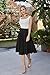 GRACE KARIN Women's Elegant High Waist Flared Pleated Swing Long Chiffon Skirt Black S