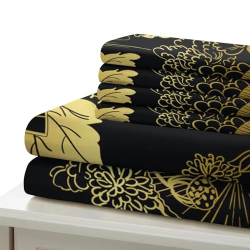 Parure de lit Noël doré housse de couette microfibre double 200x200 - 7