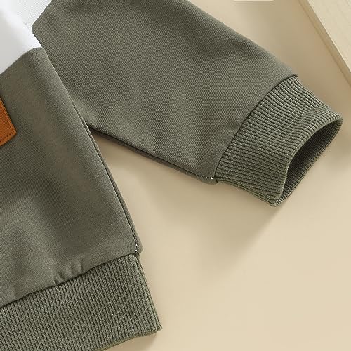 image for Kupretty Toddler Baby Boy Fall Winter Clothes Color Block Long Sleeve 