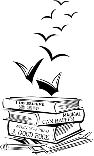 Miniatura 4 de Lchen Adhesivo decorativo para pared con texto en inglés "Book Option" (libro 3)