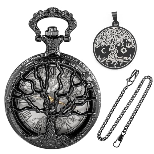 Reloj de bolsillo para hombre estilo vintage con diseño de árbol un regalo de festival único