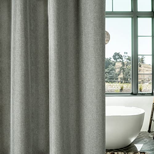 Eachope Thick Linen Fabric Shower Curtain With Snap-In Fabric Liner Set, Heavy Duty Hotel Luxury Decor Shower Curtains For Bathroom And Bathtubs, Waterproof & Washable, 72 X 72 Inches, Gray #TOP6