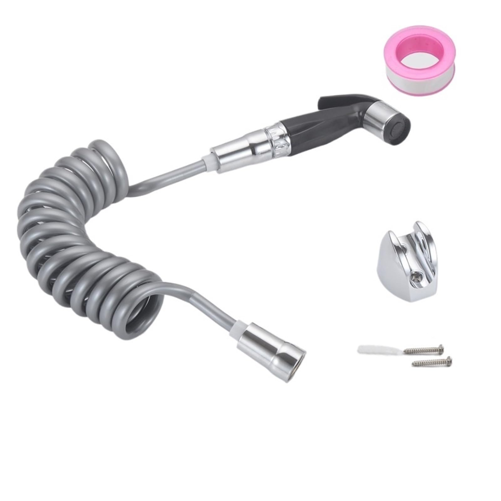 Pistola pulverizadora con manguera Boquilla, Rociador de bidé, cabezal ducha mano flujo ajustable, orificio único, alta presión, varios tamaños(Head-Hose)