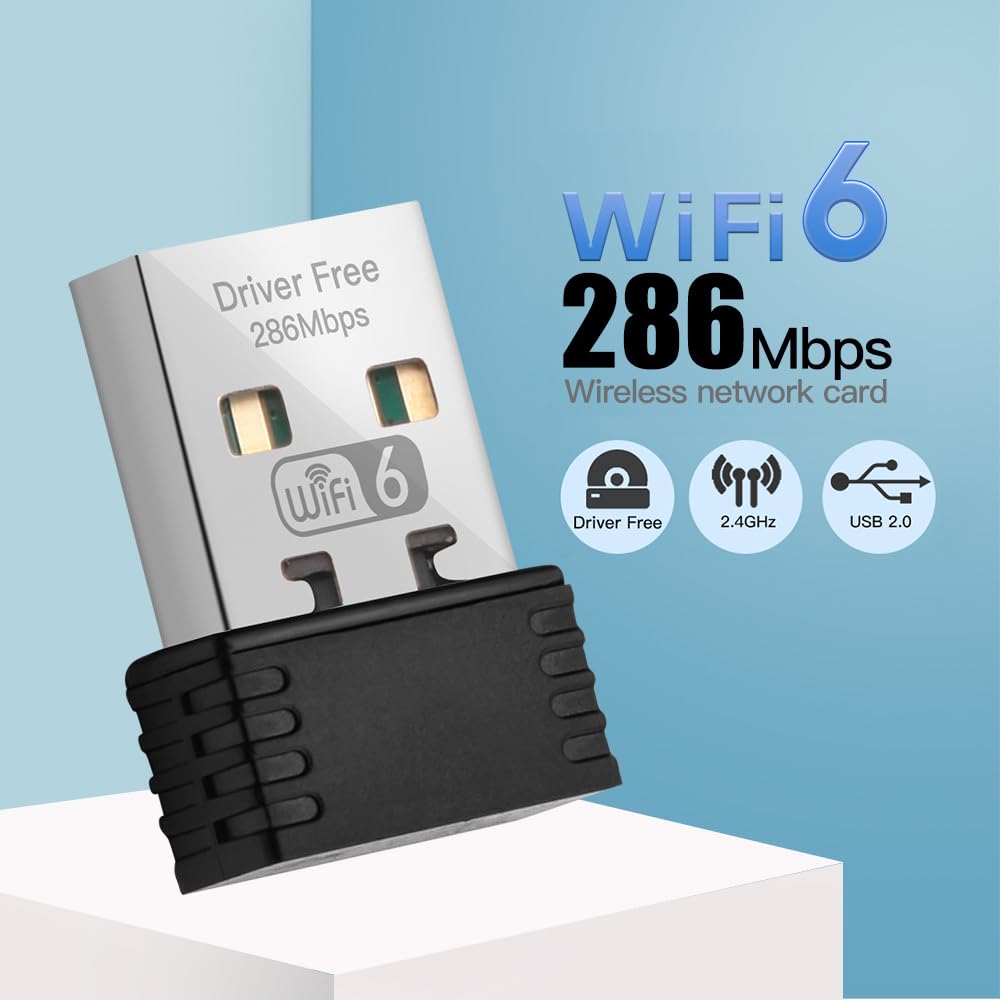 TODAAIR AX300 WiFi 6 Mini WiFi Adapter?2.4GHz Only?Driver-Free USB WiFi Dongle?Support Windows 7/8/10/11