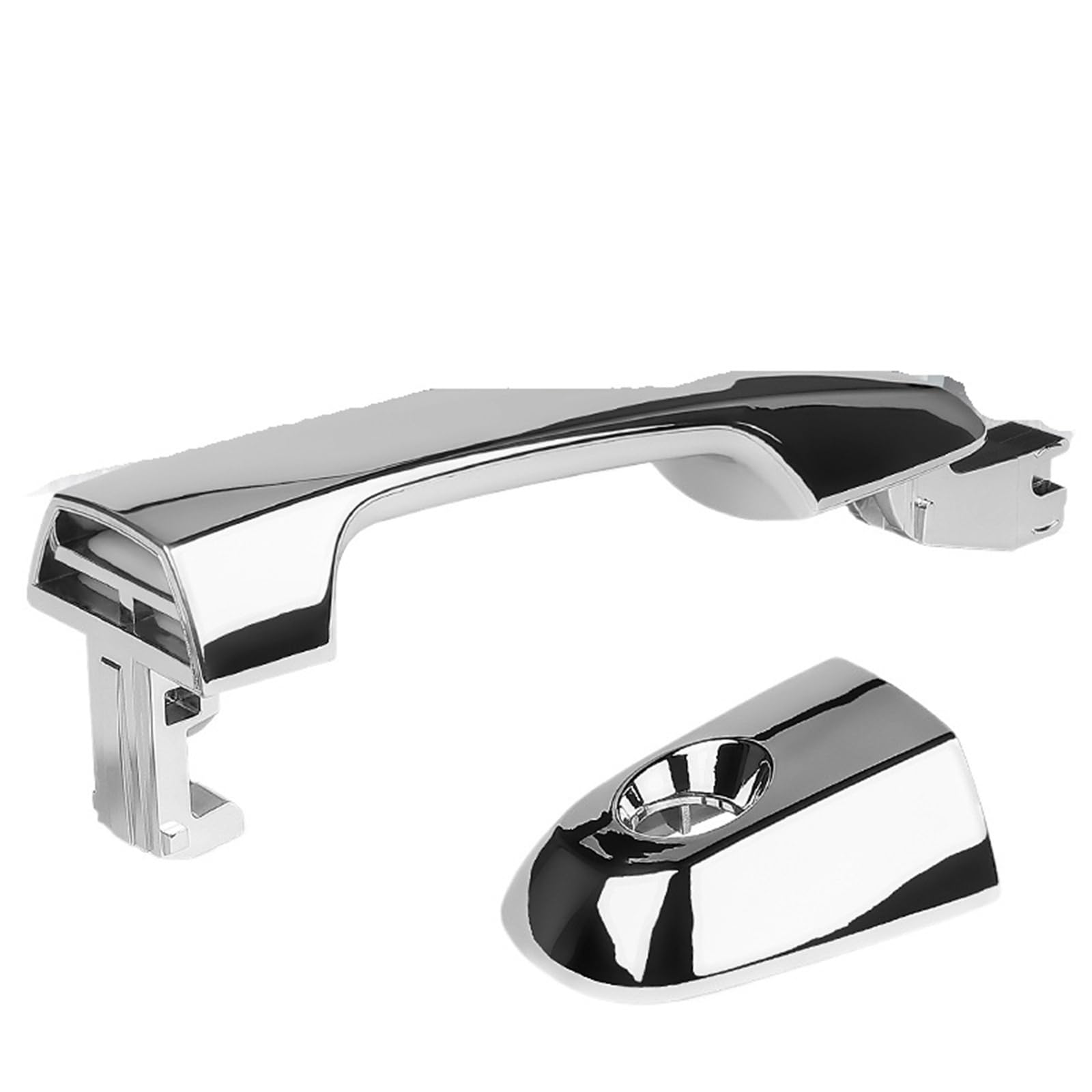 Qjahxkf Replacement Exterior Door Handles Chrome Black Exterior Door Handle for Mitsubishi for Triton ML MN 2006 2007 2008 2009 2010 2011 2012 2013 2014 2015 Outer Handle(Silver Front LH-RH)