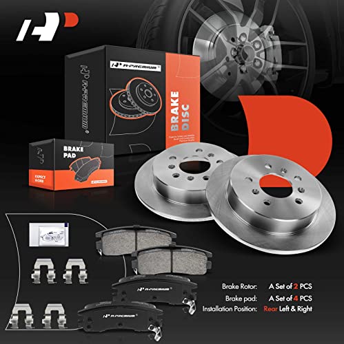 A-Premium 10.94 inch(278 mm) Rear Solid Disc Brake Rotors + Ceramic Pads Kit Compatible with Select Chevy and Buick Models - Impala 06-10, Monte Carlo 06-07, LaCrosse 08-09, Allure 08-09, 6-PC Set by A-Premium - Image 8