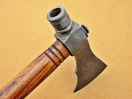 Axe Damascus Steel 19" Natural Wood Handle Axe/Hand Forged Woodsman Axe