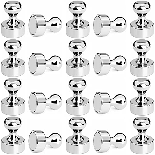 20 Pcs Strong Refrigerator Magnets, Heavy Duty Magnets For Fridge, Magnets For Whiteboard, Push Pin Magnets, White Board Magnets, Office Magnets, Teacher Magnets, For Kitchen, Office, School, Silver #TOP18