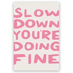 Daily Reminder Positive Affirmations Light Pink Canvas Wall Art Slow Down Youre Doing Fine Uplifting Pink Quote Wall