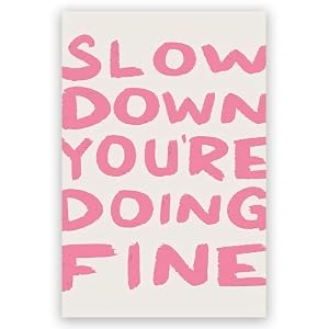 Daily Reminder Positive Affirmations Light Pink Canvas Wall Art Slow Down Youre Doing Fine Uplifting Pink Quote Wall