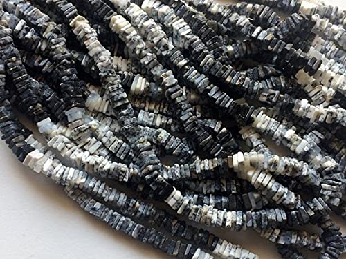 Perles dendrite heishi spacer de 5mm pour la création de collier en pierre