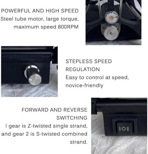 Electric Yarn Spinner - Automatic Spinning Wheel Machine with Adjustable Speed and Modular Design for Yarn Weaving and Blending