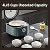 Midea 8 Cups Uncooked Rice Cooker, Non-stick Ceramic Rice Cooker with Celadon Coated Inner Pot, 15 Smart Cooking Programs, 4L, MRD401T2BMB
