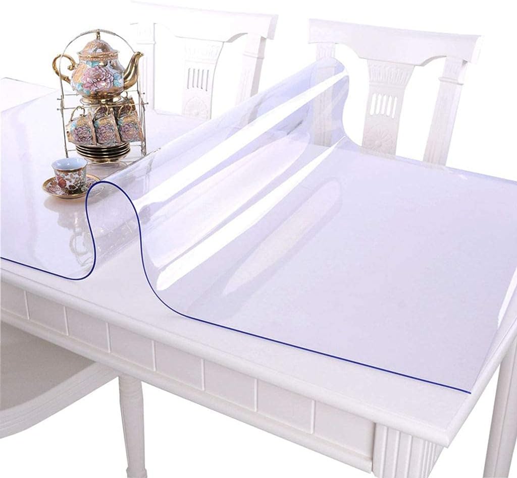 Living Room Accessories Clear Plastic Tablecloth Vinyl PVC Table Protector Waterproof Stain Resistant Easy Care Table Cover Suitable for Kitchen Tablecloth