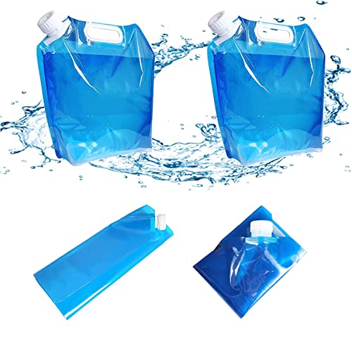 Hrjiore 2PCS Wasserkanister Faltbar 10L Faltkanister Trinkwasser BPA-Frei LebensmittelqualitäT WasserbehäLter,Trinkwasser Tasche, Geeignet FüR Die Wasserspeicherung Zu Camping, Wandern Reisen Cover