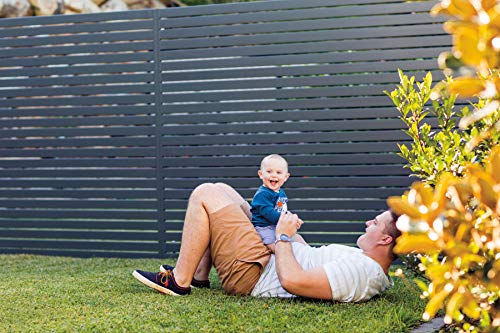 Stratco Aluminum Slat Fence Gate 71" High X 40" Wide – Black Horizontal Privacy Fence Gate #TOP4