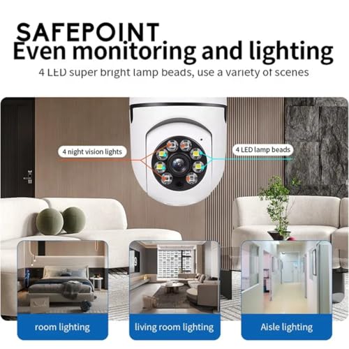 Image of Maizic Smarthome Robo Bulb Wi-Fi Camera 5 MP FHD 1440p Resolution CCTV Camera, Full Color Night Vision, Two-Way Audio, AI Human Detection, Motion Detection, 360 Degree PTZ Rotation