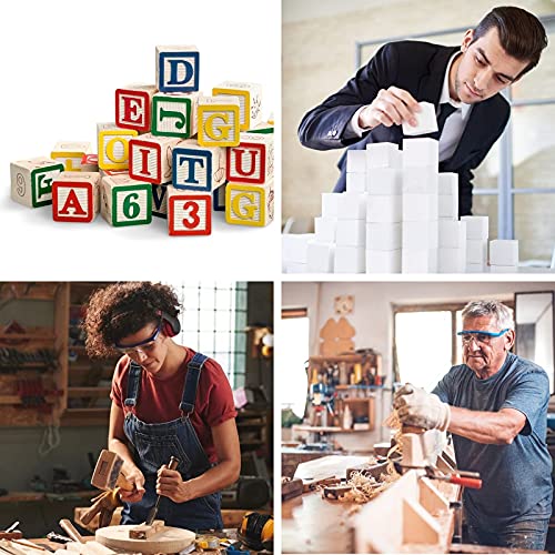 50 Pack Wooden Blocks,Unfinished Wood Cube Boxes 0.8" Natural Blank Shower Decorating Solid Wood Square For Puzzle Making, Wood Burning, Crafts, And Diy Projects #TOP3