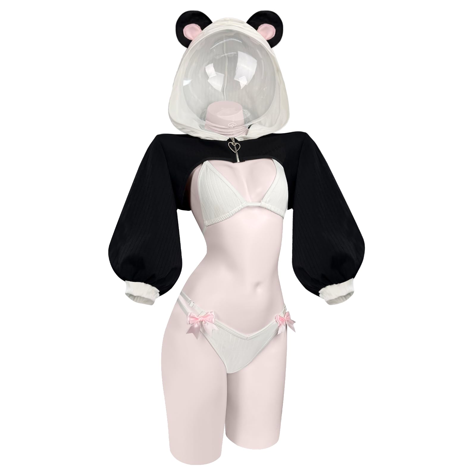 KORURACLUB Costume da panda, costume da panda, per adulti, per cosplay, sexy, bikini da donna