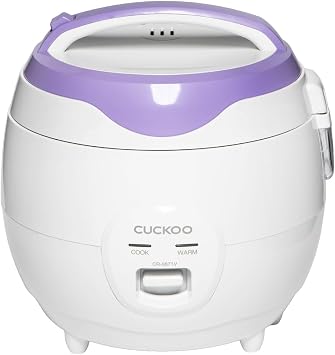 CUCKOO Basic Rice Cooker 6-Cup Uncooked / 12-Cup Cooked, Versatile Rice Maker with Non-Stick Inner Pot, Easy to Use, Auto Keep Warm, White/Purple (CR-0671V)