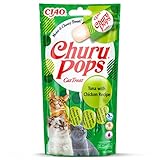  INABA Churu Pops - Hand-Feeding Cat Treats - Delicious, Tasty Cat Snacks (Tuna & Chicken, 1 Pack / 4 Sticks)