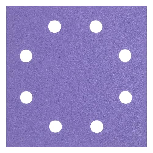 Image of Trend 115 x 115 mm Quarter Sheet Sanding Pads, 60/120/240 Grit, 6 Pack, Film Abrasive with Hook and Loop Fixing for Clean Sanding, AB/QTR/M6