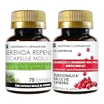 Set di Integratori per la Prostata e per le vie Urinarie | Serenoa Repens 70 Softgels + D-Mannosio e Cranberry con Semi di Pompelmo Uva Ursina e Vitamina C 100 Compresse LA BOTTEGA DEGLI INTEGRATORI