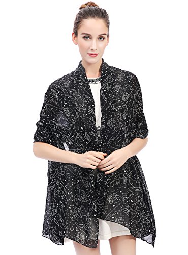 Lina & Lily Constellation Stars Print Women's Scarf Shawl Wrap Lightweight3